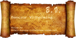 Benczur Vilhelmina névjegykártya